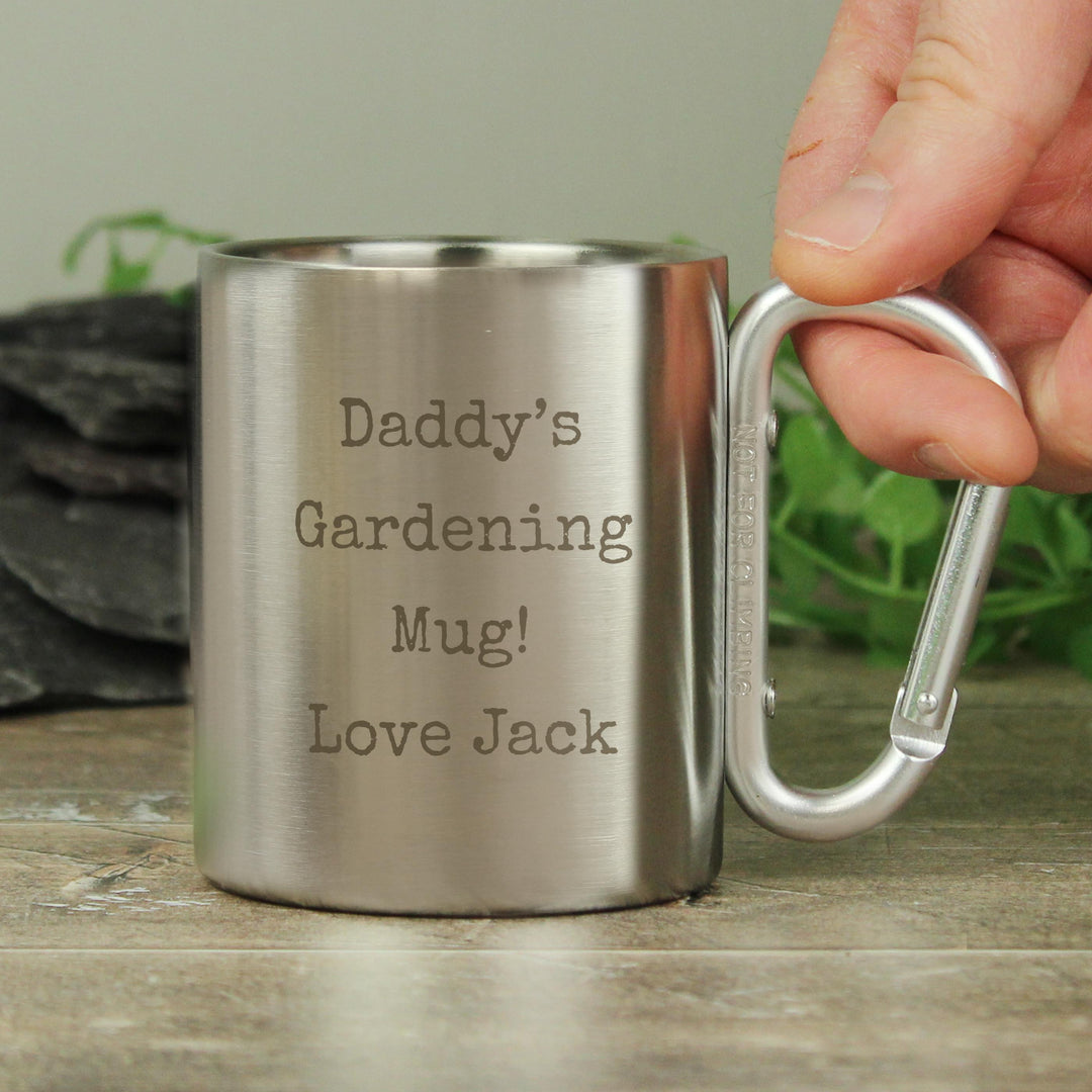 Personalised Free Text Metal Mug, The Personal Shop, personalised gifts