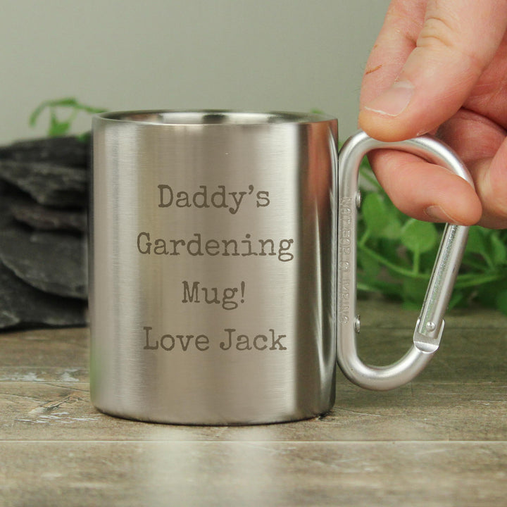 Personalised Free Text Metal Mug, The Personal Shop, personalised gifts