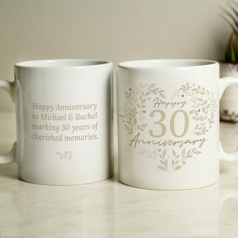 Personalised 30th Pearl Wedding Anniversary Mug