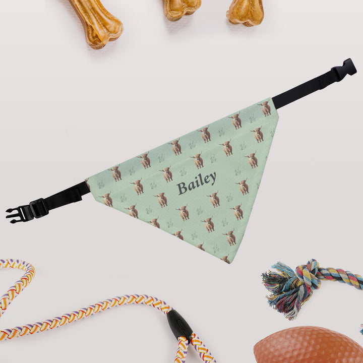 Personalised Highland Cow Dog Bandana – alternative view