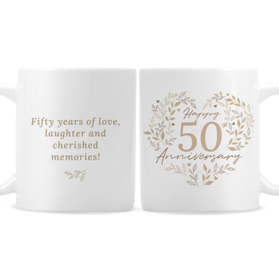 Personalised 50th Golden Wedding Anniversary Mug