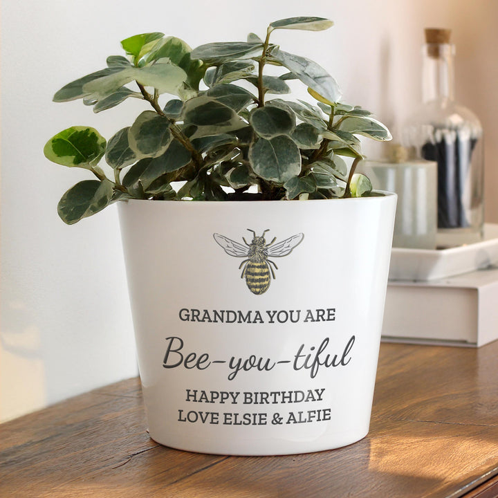 Personalised Bee Large Plant Pot, The Personal Shop, personalised gifts