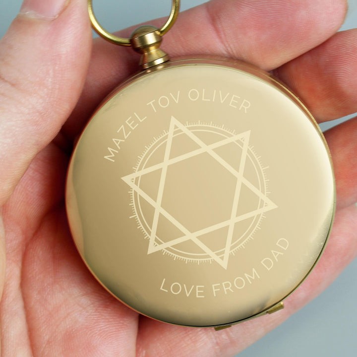 Personalised Bar and Bat Mitzvah Keepsake Compass – alternative view