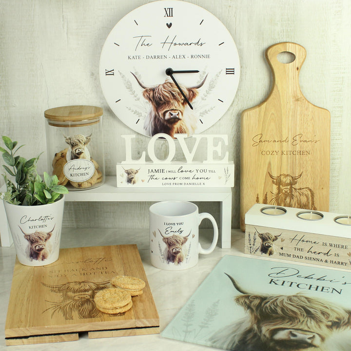 Personalised Highland Cow Glass Storage Jar – alternative view