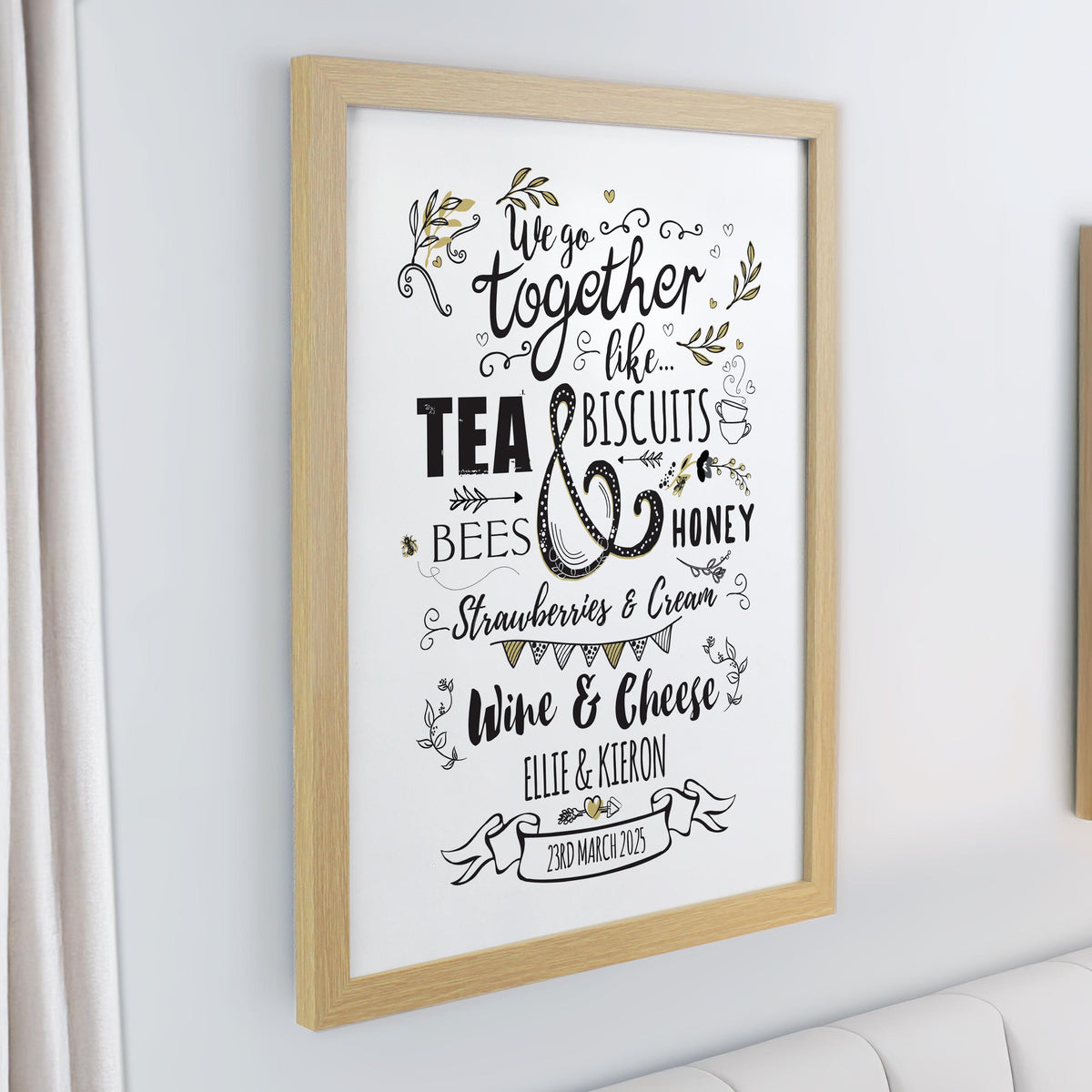 Personalised We go Together Oak Poster Frame – alternative view