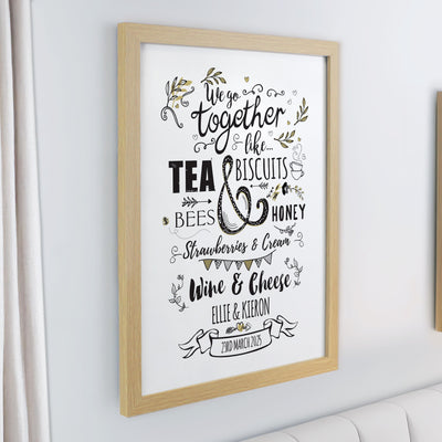 Personalised We go Together Oak Poster Frame