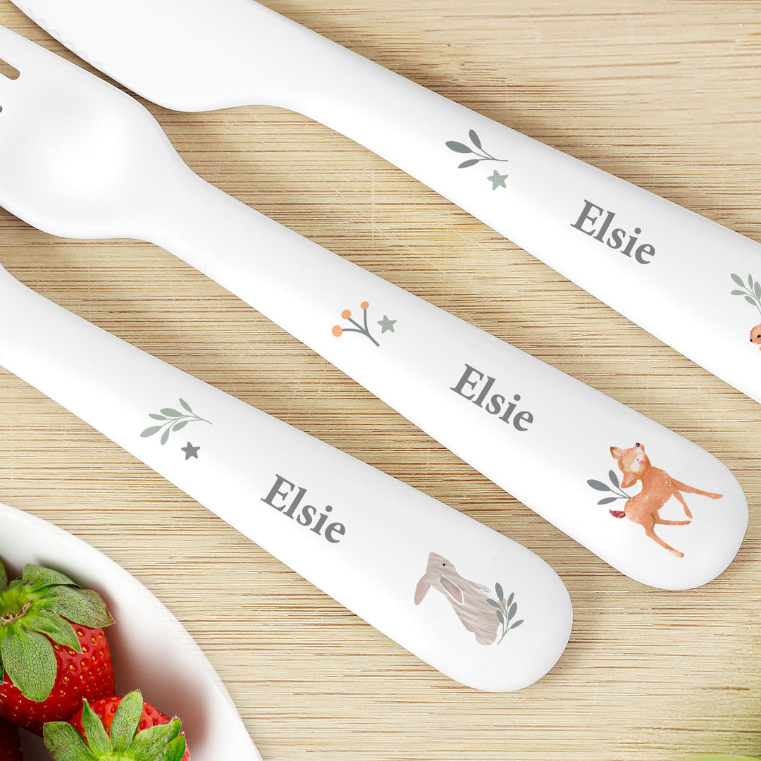 Personalised Woodland Animals Cutlery – alternative view