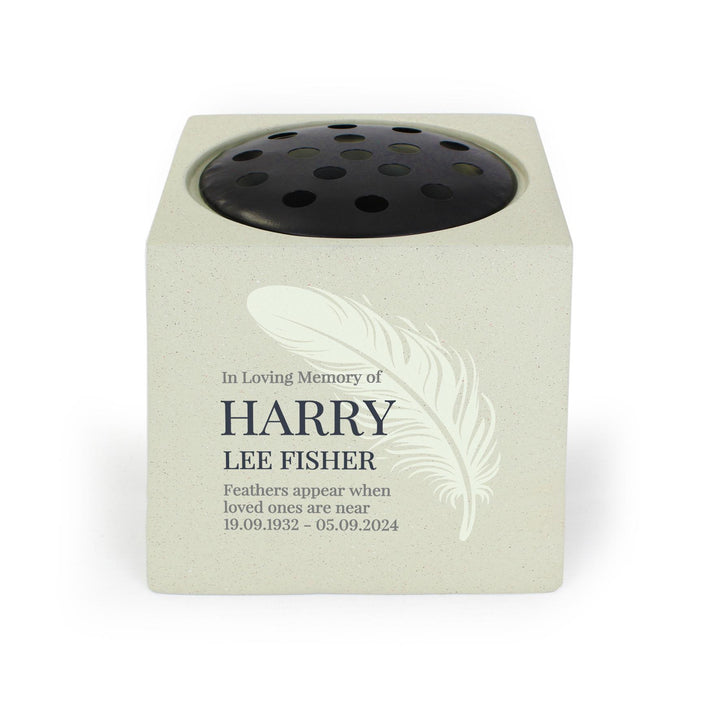 Personalised Feather Memorial Vase, The Personal Shop, personalised gifts