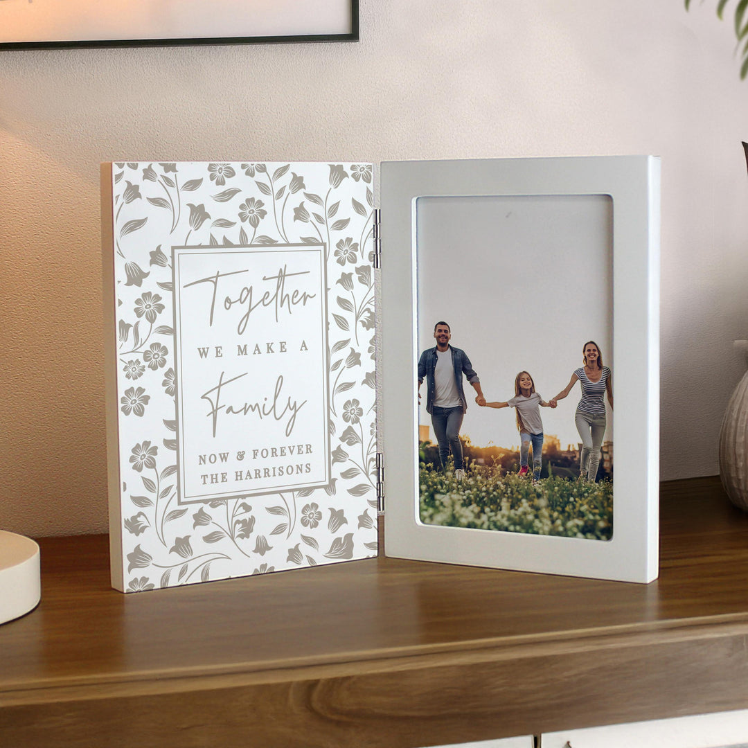 Personalised Family Wooden Hinged 6x4 Photo Frame – alternative view