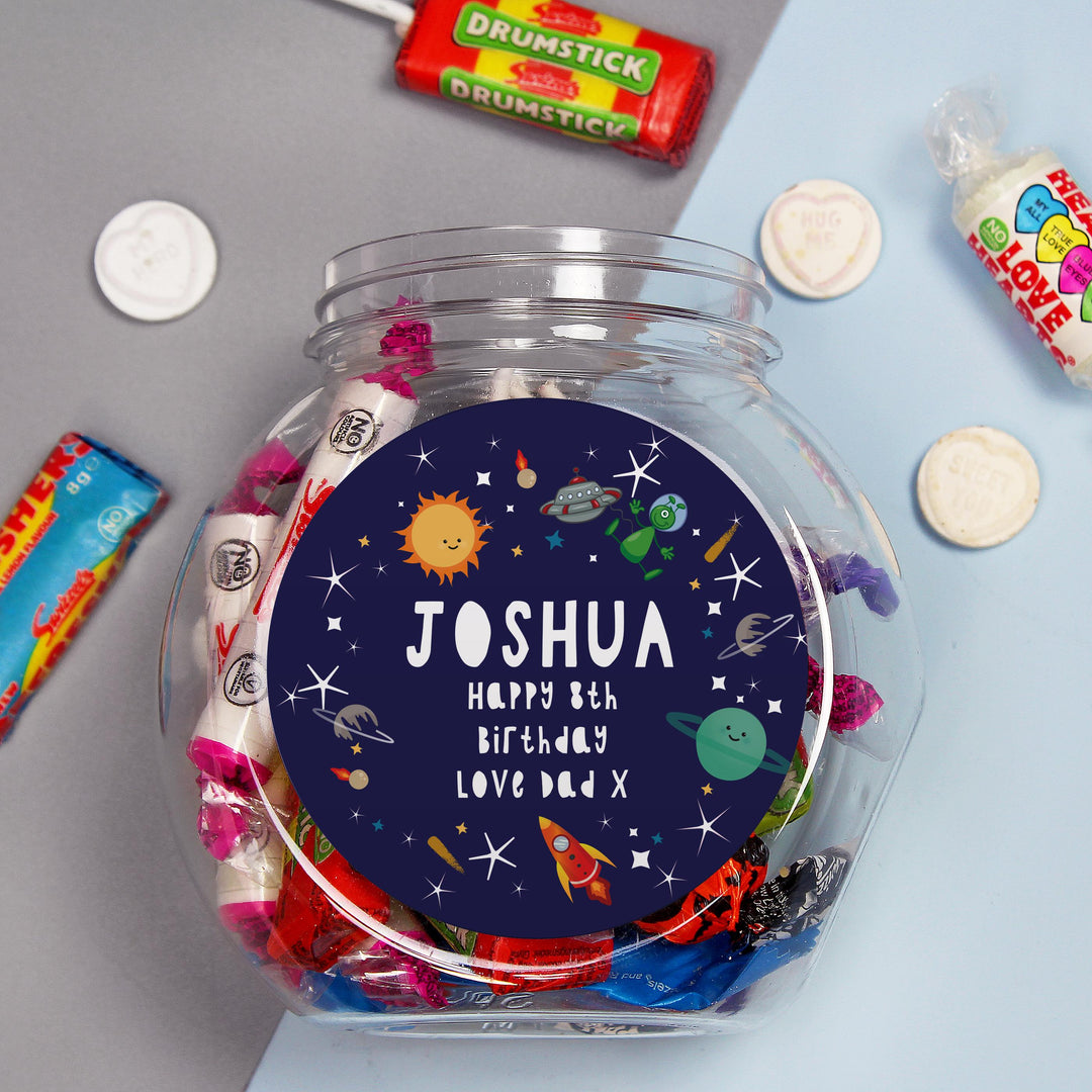 Personalised Space Sweet Jar – alternative view