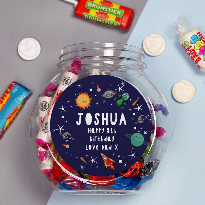 Personalised Space Sweet Jar – alternative view