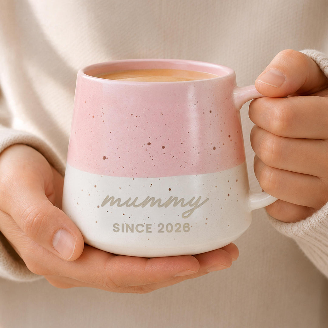 Personalised Message Pink Speckled Ceramic Mug, The Personal Shop, personalised gifts