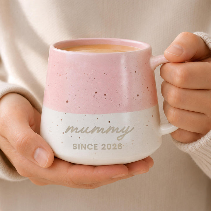 Personalised Message Pink Speckled Ceramic Mug, The Personal Shop, personalised gifts