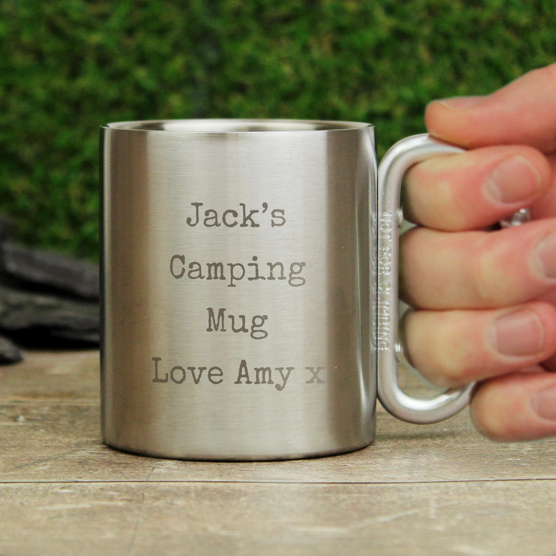 Personalised Free Text Metal Mug, The Personal Shop, personalised gifts