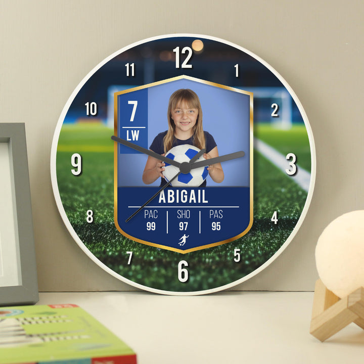 Personalised Football Photo Upload Childrens Clock – alternative view
