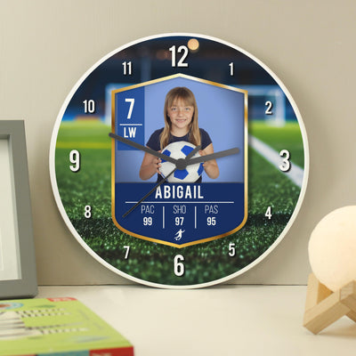 Personalised Football Photo Upload Childrens Clock