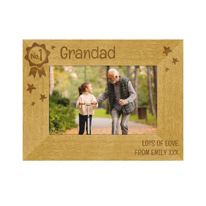 Personalised No.1 6x4 Landscape Wooden Photo Frame – alternative view