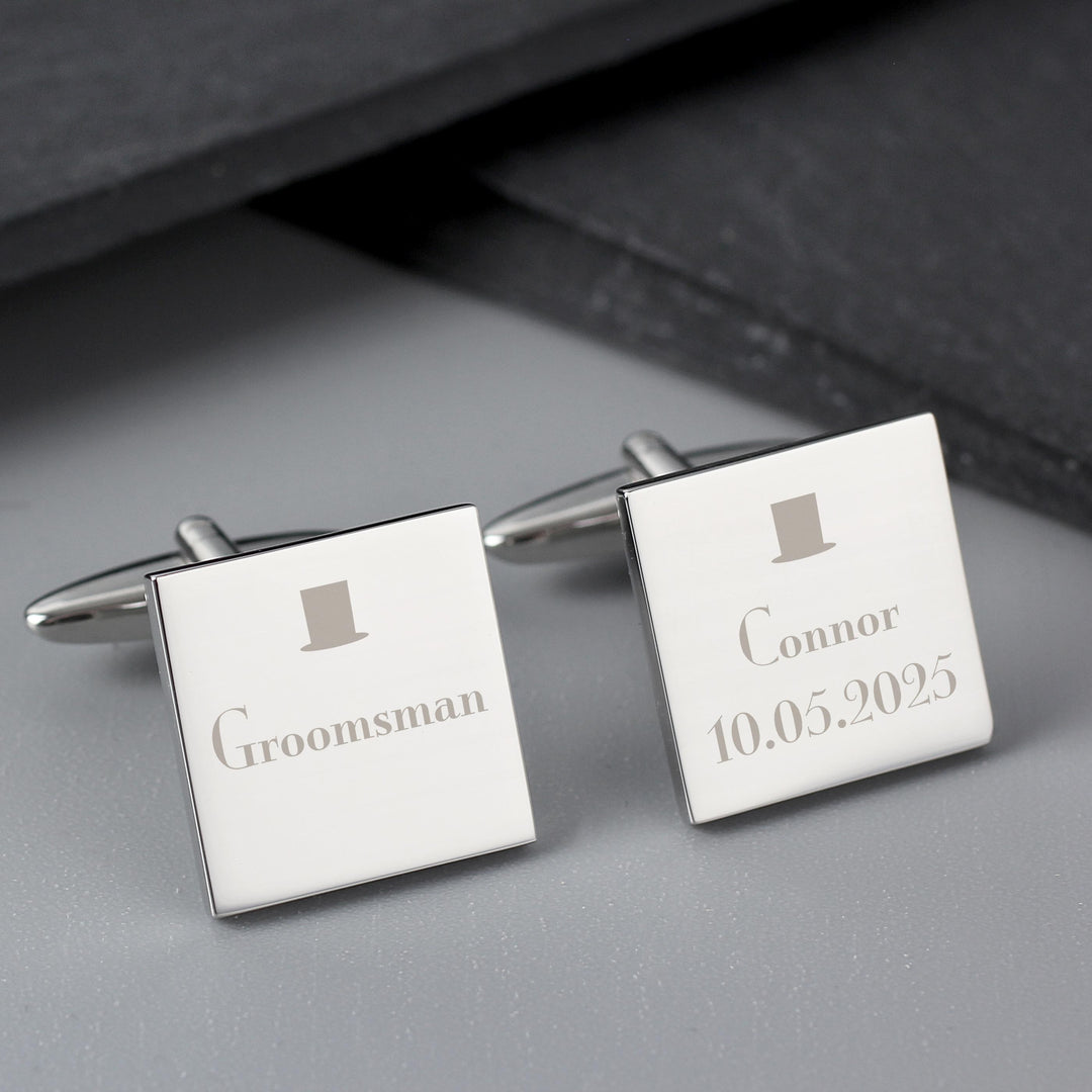 Personalised Groomsman Cufflinks – alternative view