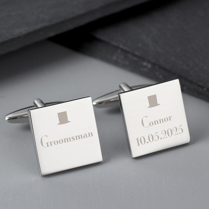 Personalised Groomsman Cufflinks – alternative view