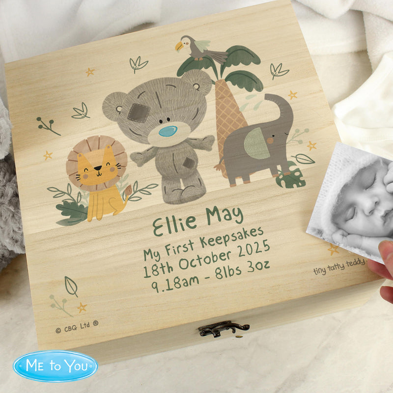 Personalised Tiny Tatty Teddy Jungle Animals Keepsake Box