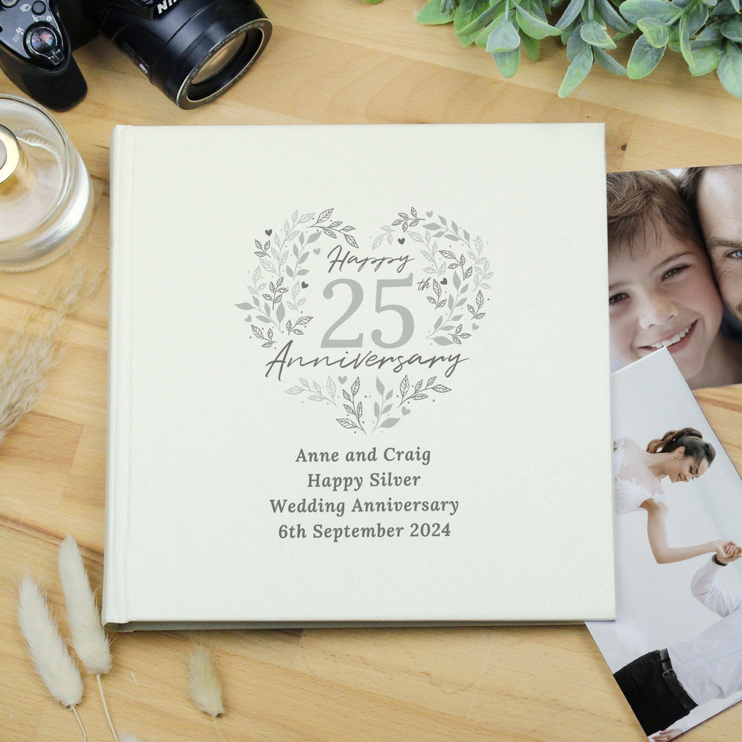 Personalised 25th Silver Wedding Anniversary Photo Album – alternative view