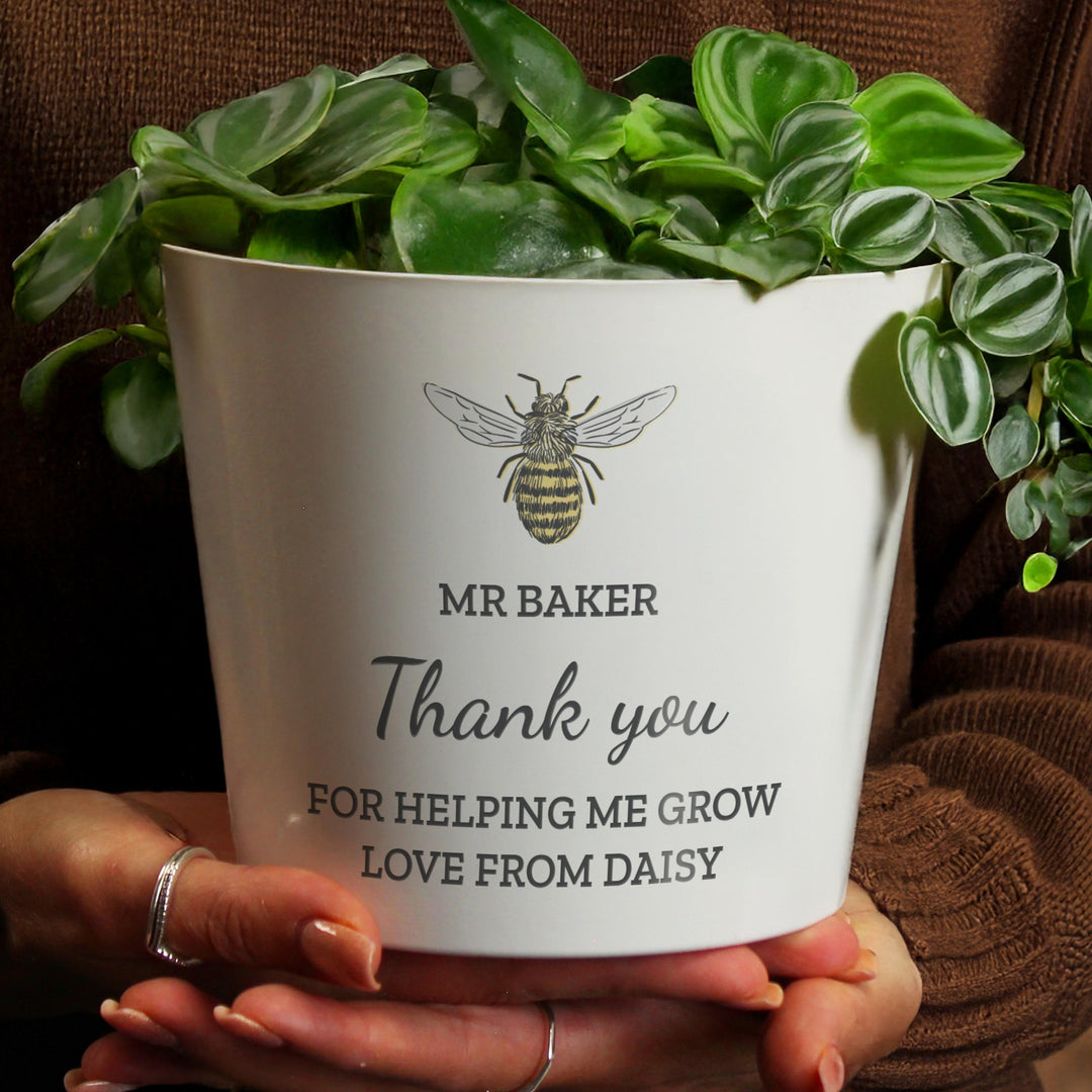 Personalised Bee Large Plant Pot, The Personal Shop, personalised gifts