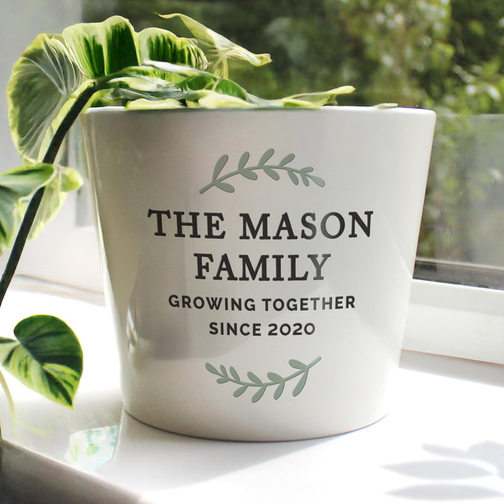 Personalised Wreath Large Plant Pot, The Personal Shop, personalised gifts