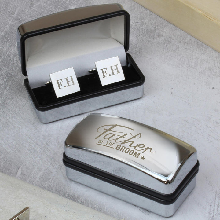 Personalised Father of the Groom Wedding Cufflinks and Box Set – alternative view