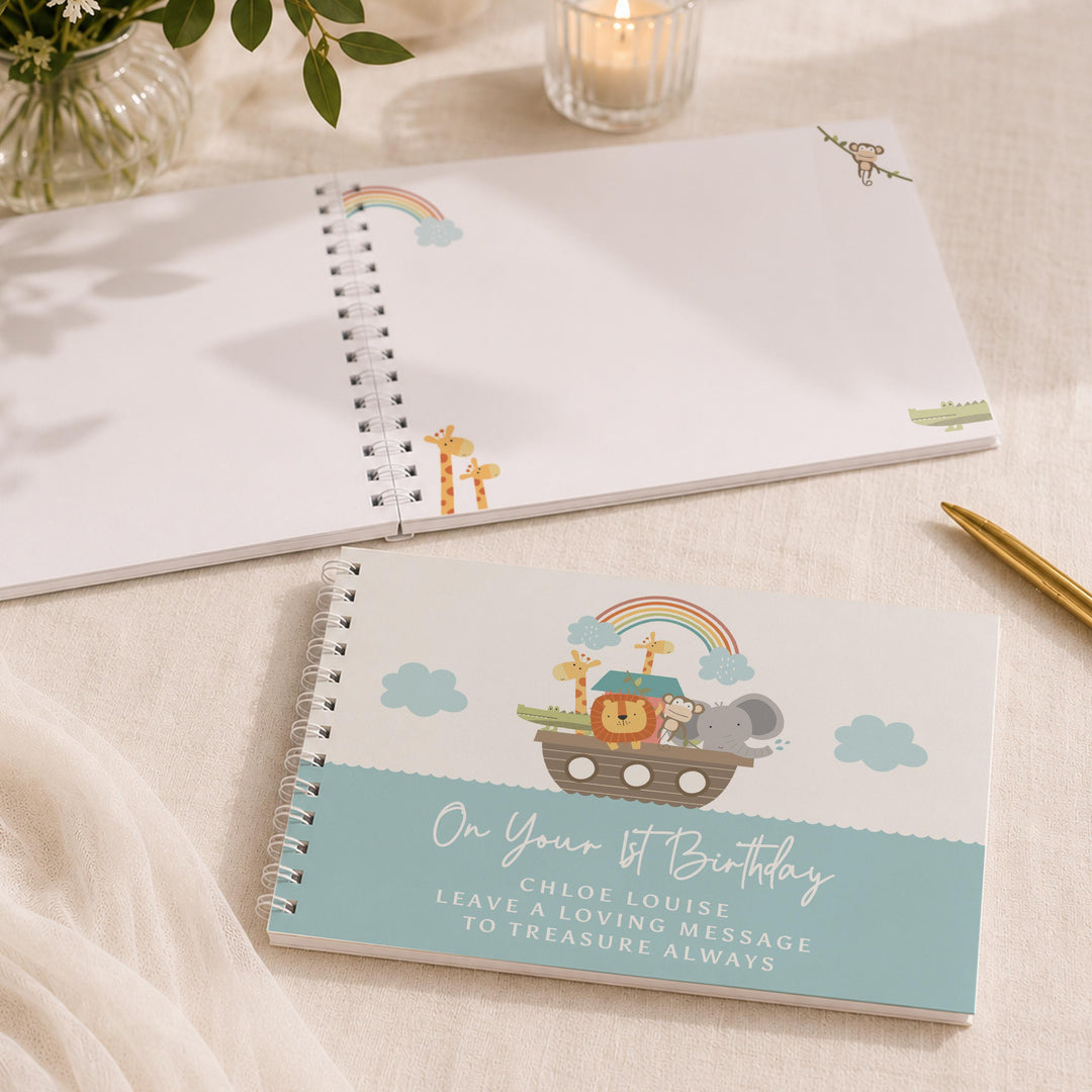 Personalised Noahs Ark Guest Book, The Personal Shop, personalised gifts