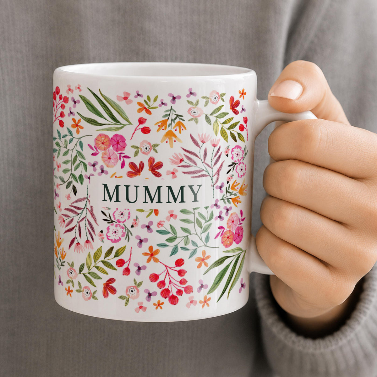 Personalised Floral Pattern Mug, The Personal Shop, personalised gifts