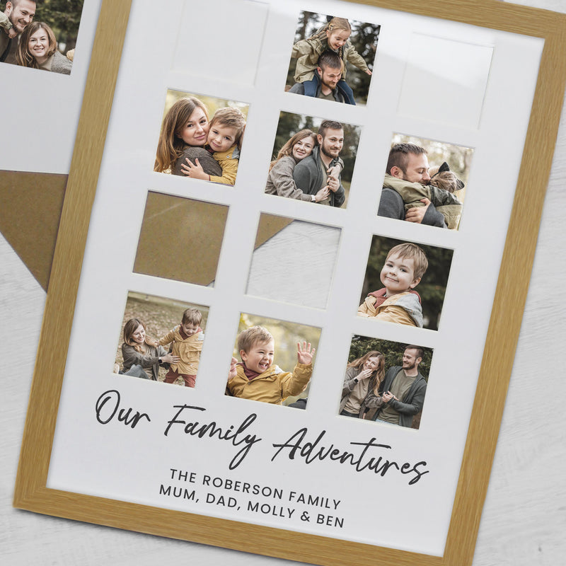 Personalised Oak Multi Photo Frame