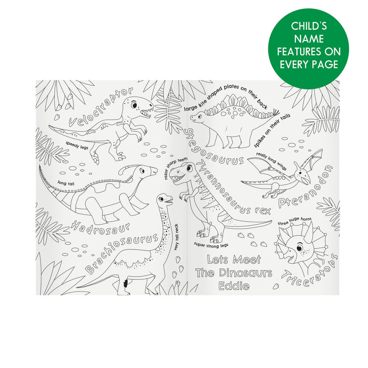 Personalised Dinosaur Colouring Book – alternative view
