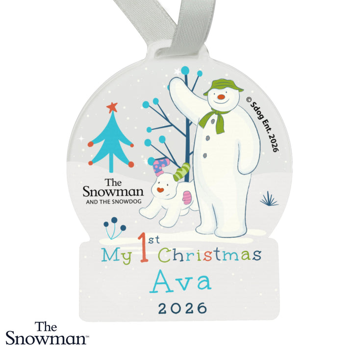 Personalised The Snowman My 1st Christmas Acrylic Decoration