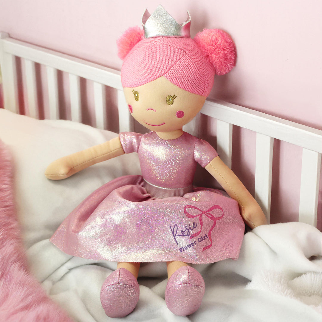 Personalised Bow Princess Rag Doll, The Personal Shop, personalised gifts