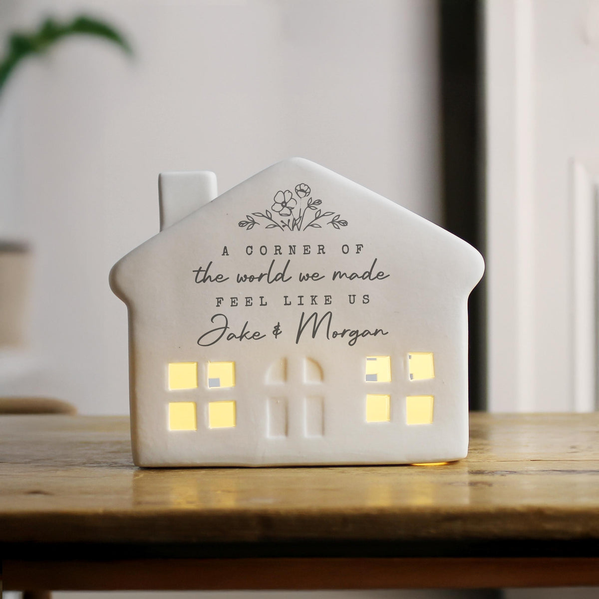Personalised Floral LED House – alternative view