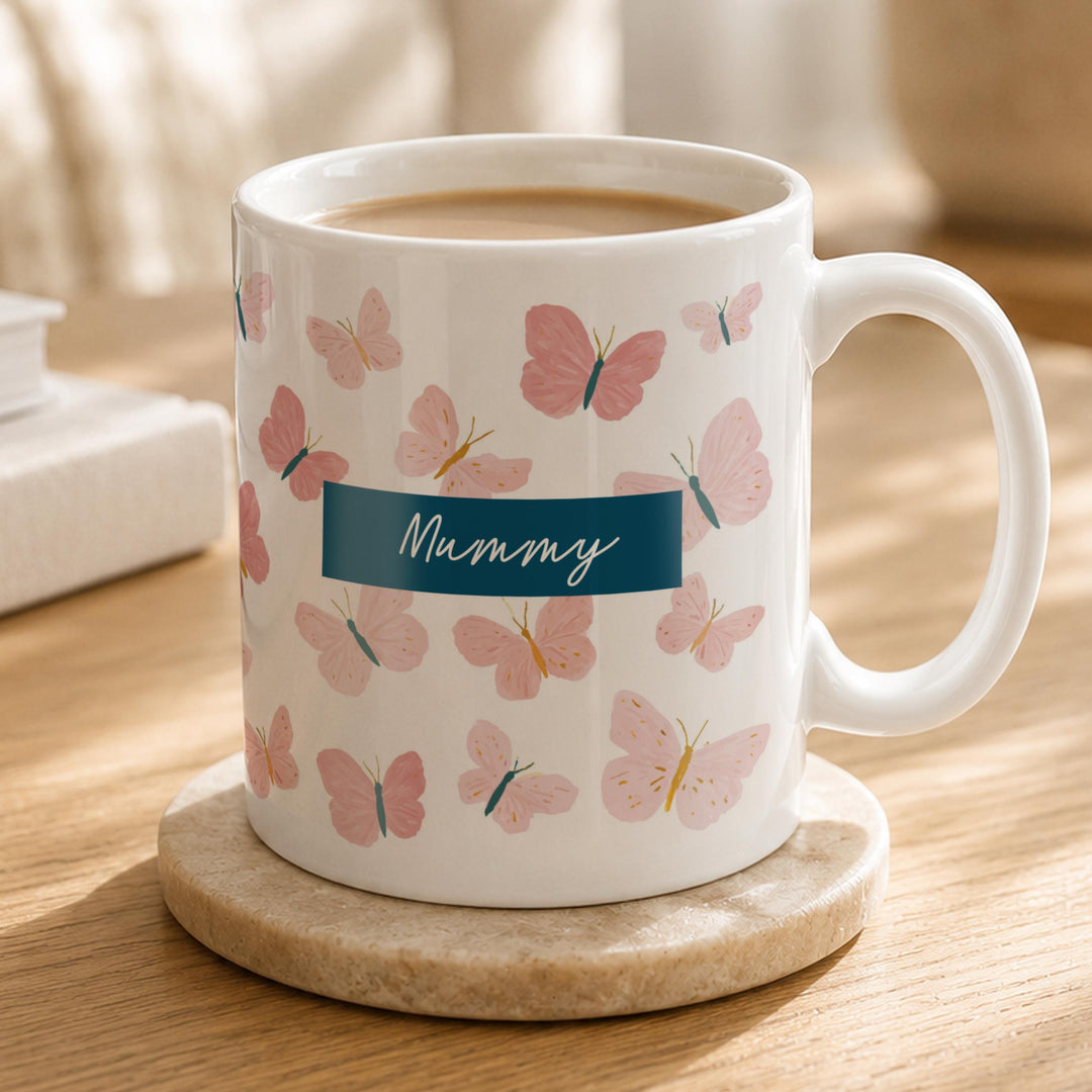 Personalised Butterfly Mug, The Personal Shop, personalised gifts