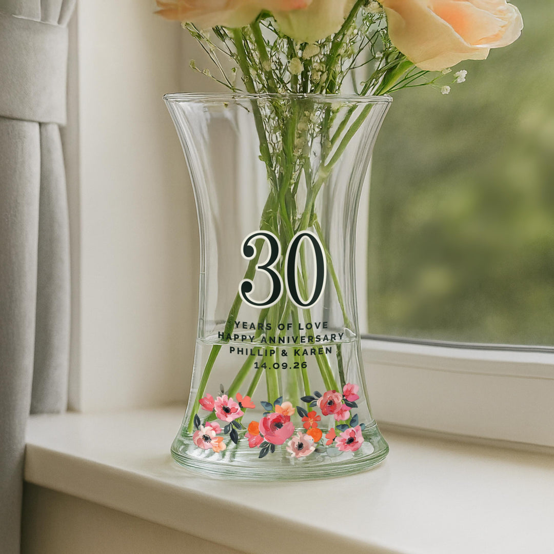Personalised Floral Big Age Waisted Vase, The Personal Shop, personalised gifts