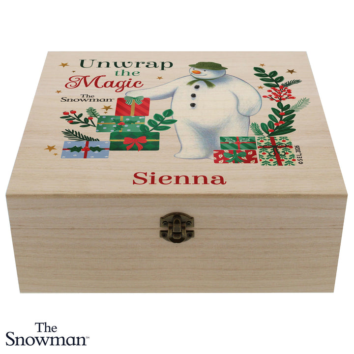 Personalised The Snowman Wooden Christmas Eve Box