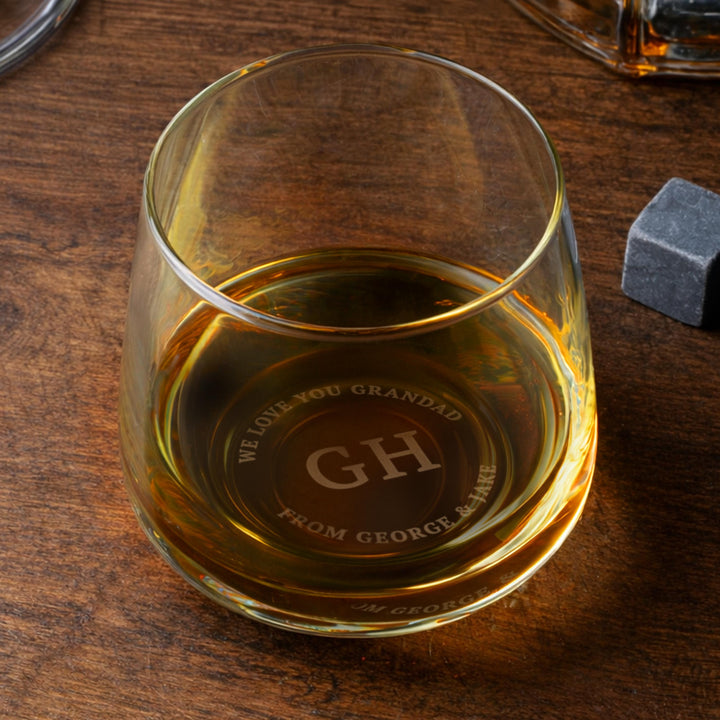 Personalised Base Engraved Initials &amp; Message Tumbler, The Personal Shop, personalised gifts