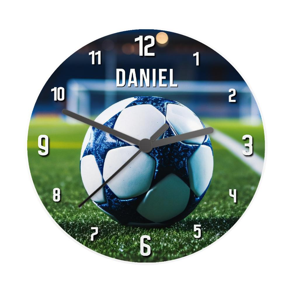 Personalised Football Wooden Childrens Clock, The Personal Shop, personalised gifts