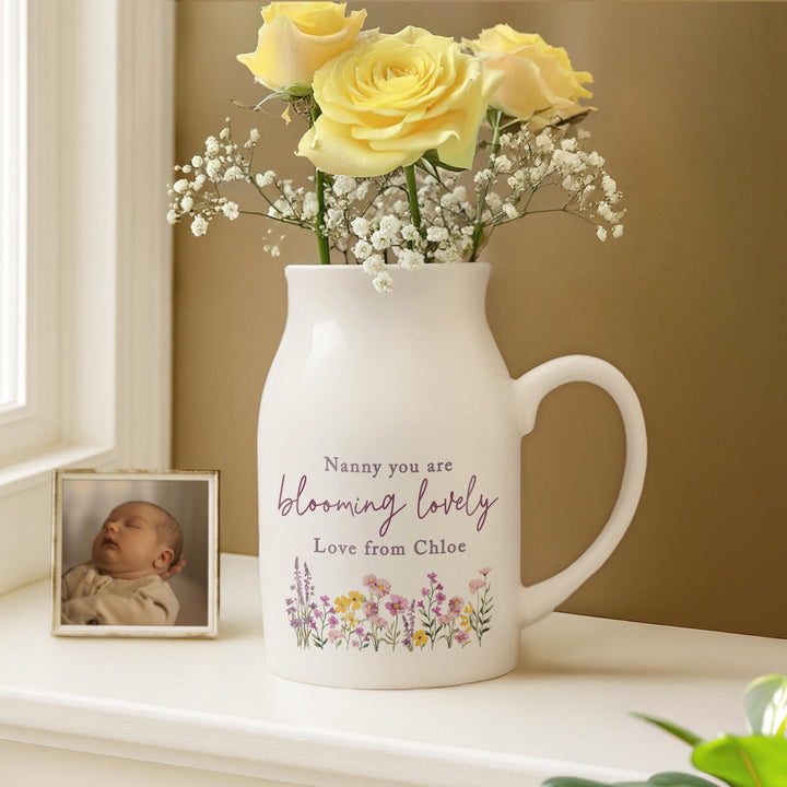 Personalised Wild Flower Jug Vase, The Personal Shop, personalised gifts