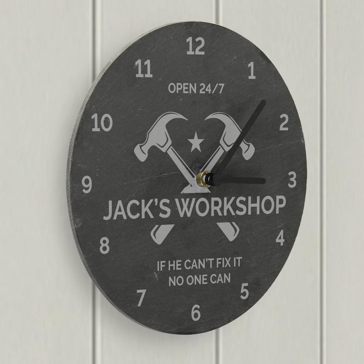 Personalised Tools Slate Clock – alternative view