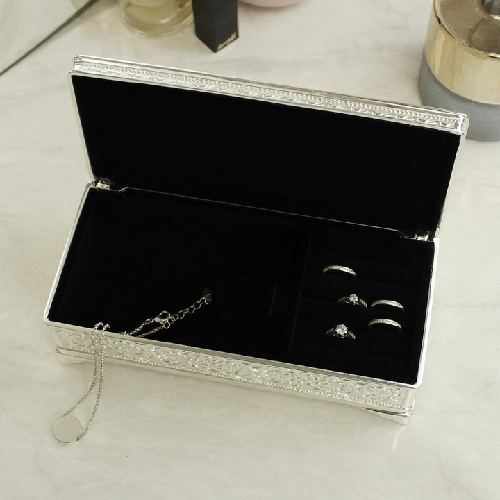 Personalised Silver Plated Jewellery Box, The Personal Shop, personalised gifts
