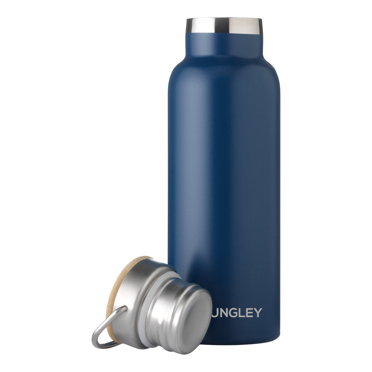 Jungley 500ml Insulated Water Bottle with Bamboo Lid - Blue, The Personal Shop, personalised gifts