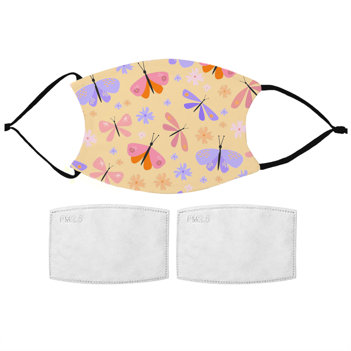 Kids Butterfly Pattern Reusable Face Mask with Filters, The Personal Shop, personalised gifts