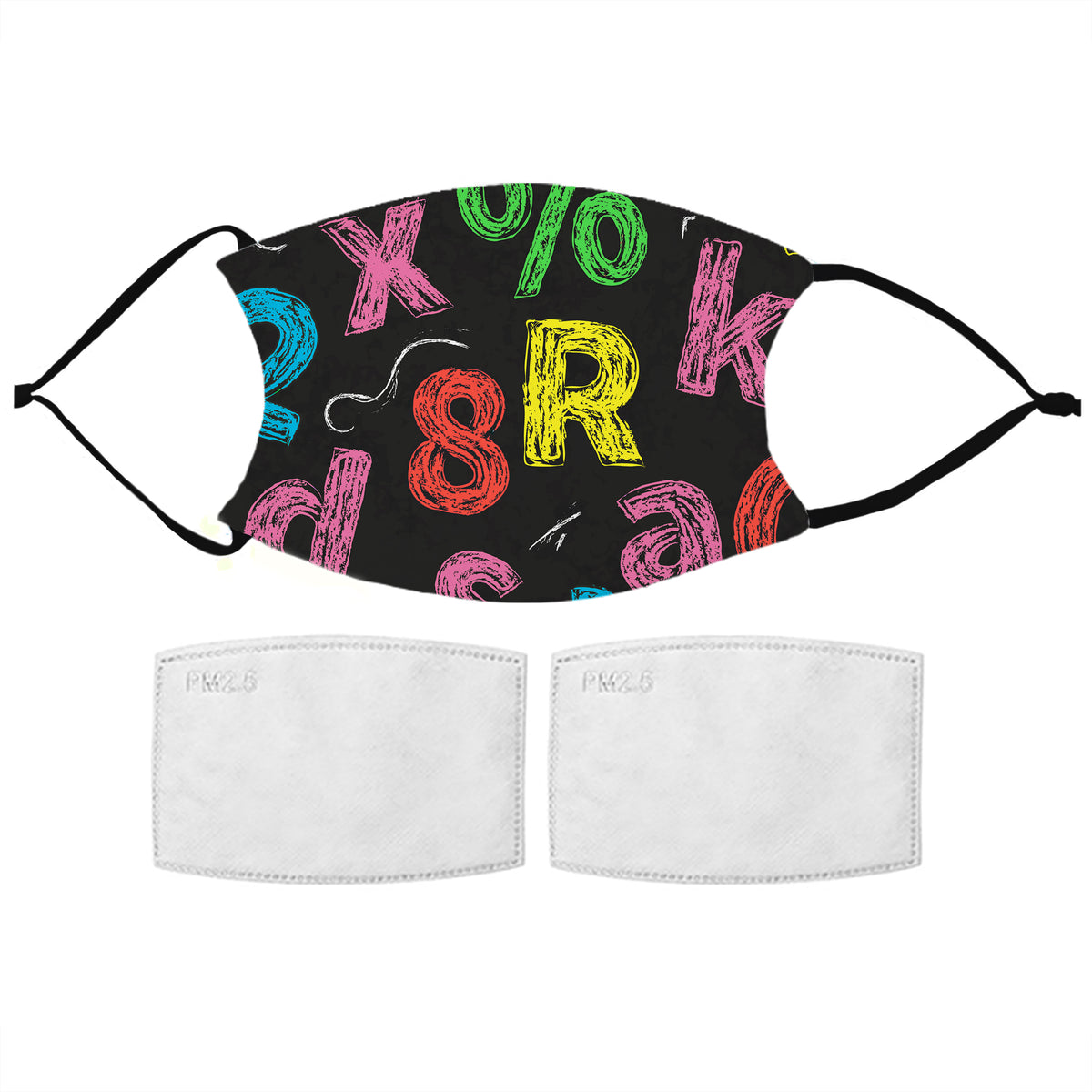 Kids Chalkboard Pattern Reusable Face Mask with Filters, The Personal Shop, personalised gifts