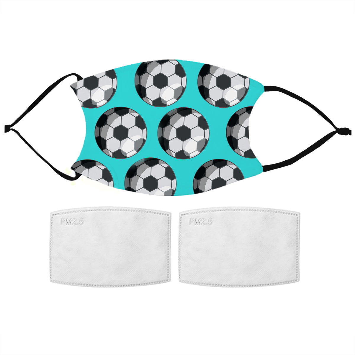 Kids Football Pattern Reusable Face Mask with Filters, The Personal Shop, personalised gifts