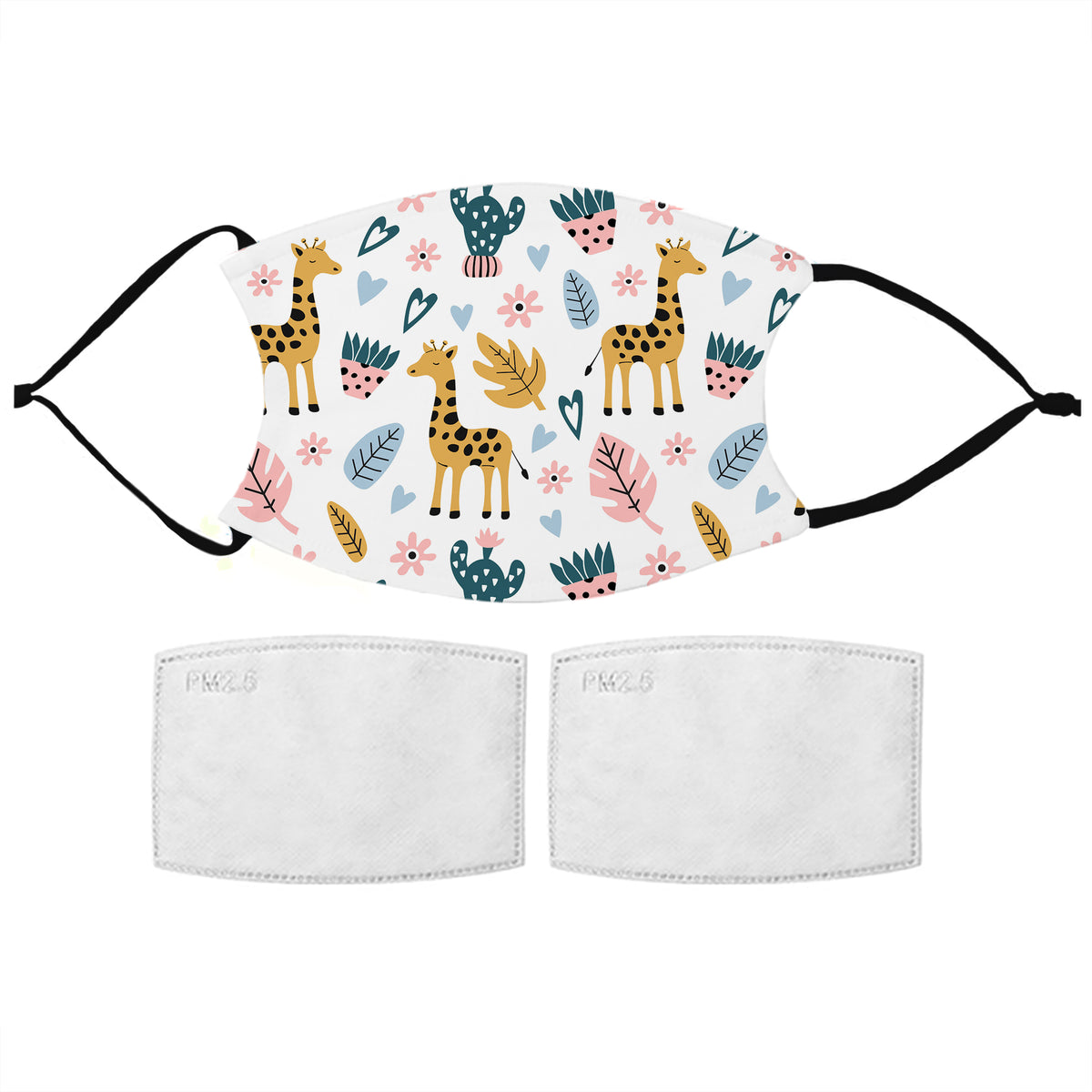 Kids Giraffe Pattern Reusable Face Mask with Filters, The Personal Shop, personalised gifts