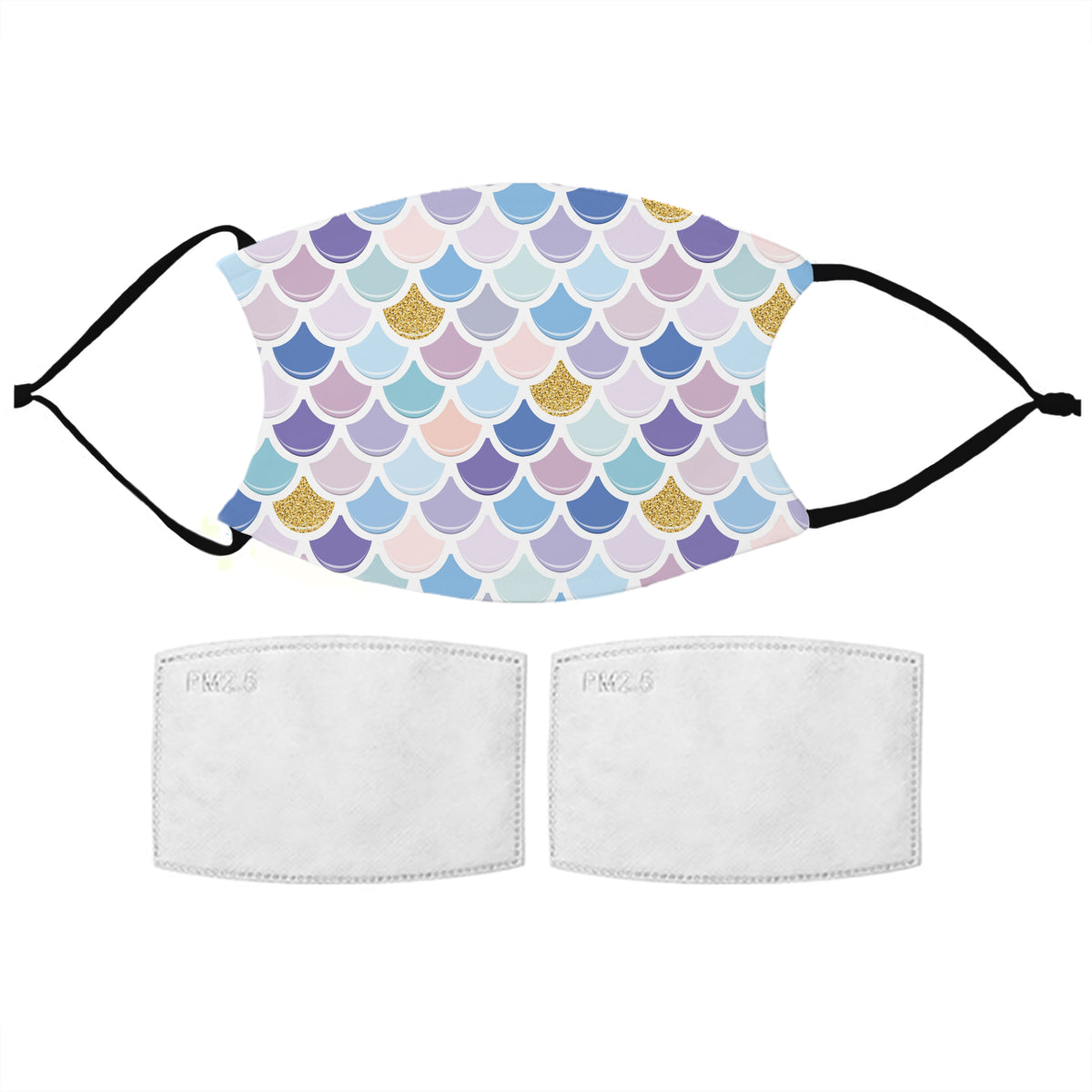 Kids Mermaid Pattern Reusable Face Mask with Filters, The Personal Shop, personalised gifts