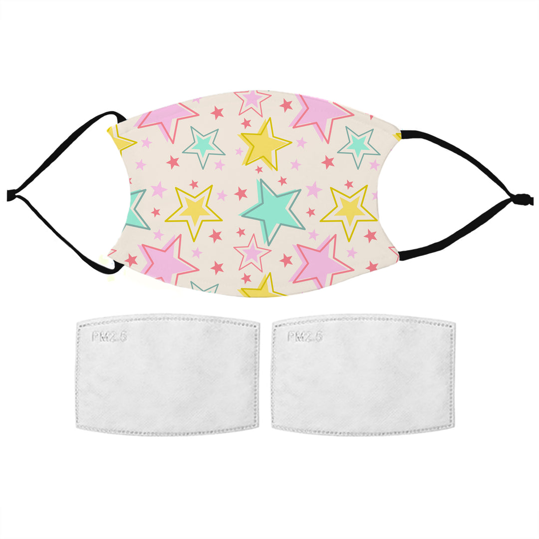 Kids Stars Pattern Reusable Face Mask with PM2.5 Filters